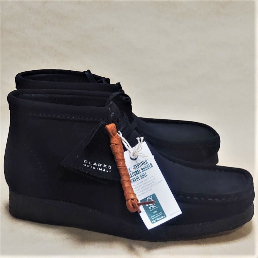 クラークス CLARKS ワラビーブーツ UKモデル 黒スエードUK7.0正規-