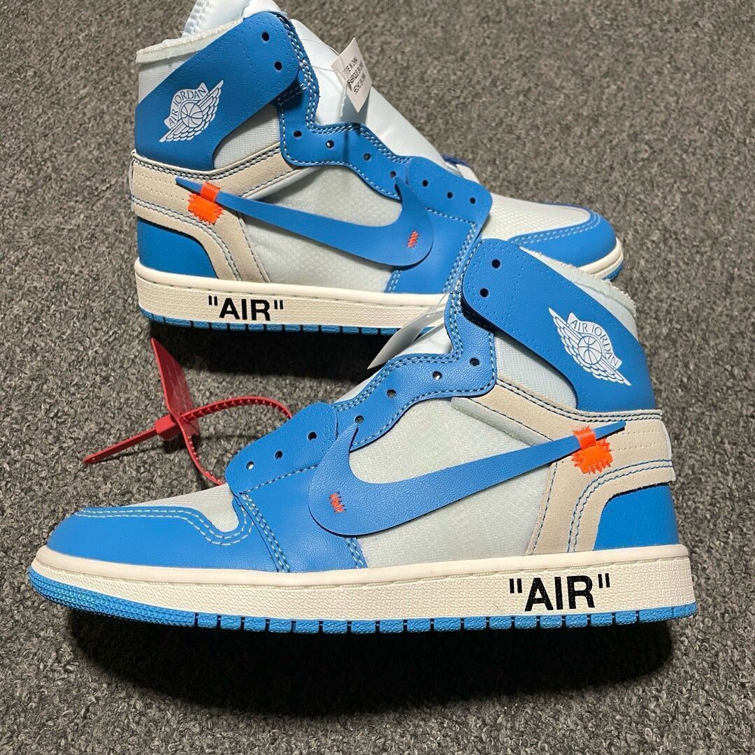 NIKE AIR JORDAN 1 ×OFF-WHITE　HIGH UNC WHITEDARK POWDER BLUE 　ナイキ エアジョーダン1 ×オフ　ホワイトハイ UNC ホワイトダーク パウダー ブルー