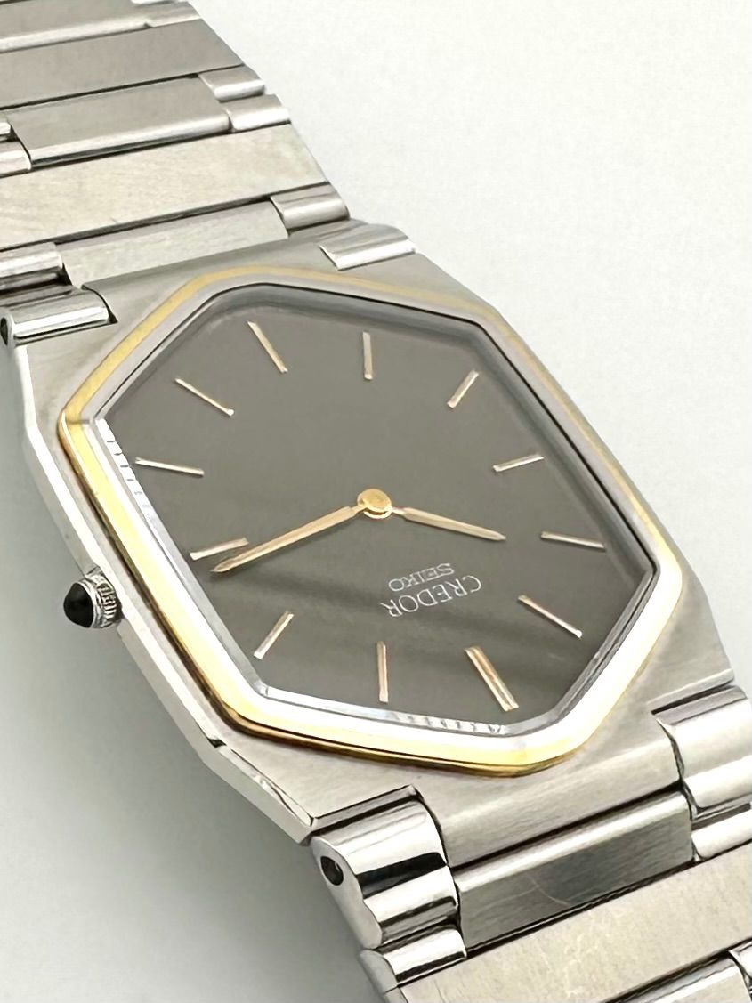 1円スタート】【箱付き】SEIKO セイコー 9300-5220 クレドール 薄型 SS