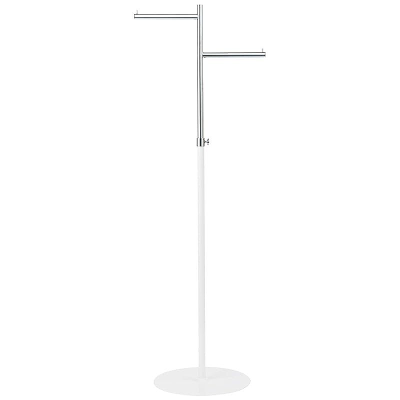 タマトシ ハンガーラック 業務用 頑丈 組立式 スリム 段違い ホワイト 5年 0