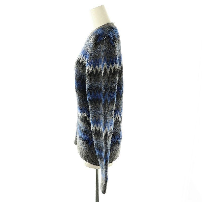 ヘルノ HERNO アルパカ混 総柄 ニット セーター 長袖 42 ブルー グレー  