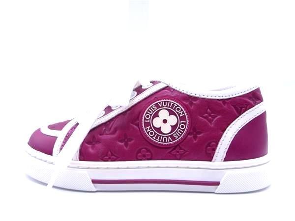 LOUIS VUITTON ルイヴィトン モノグラム スニーカー サイズ 24 約15.0cm キッズ 靴 ベビーシューズ ボルドー系 AU5086