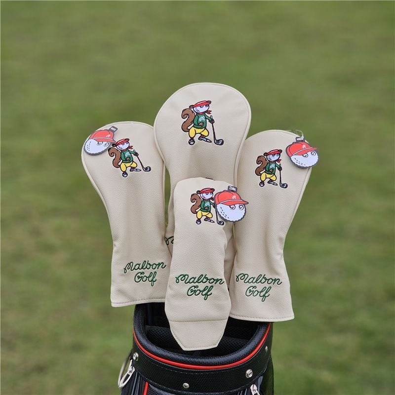 Malbon マルボン GOLF ゴルフクラブカバーゴルフ ヘッド カバー 4点セット ベージュ 1 3 5 UT