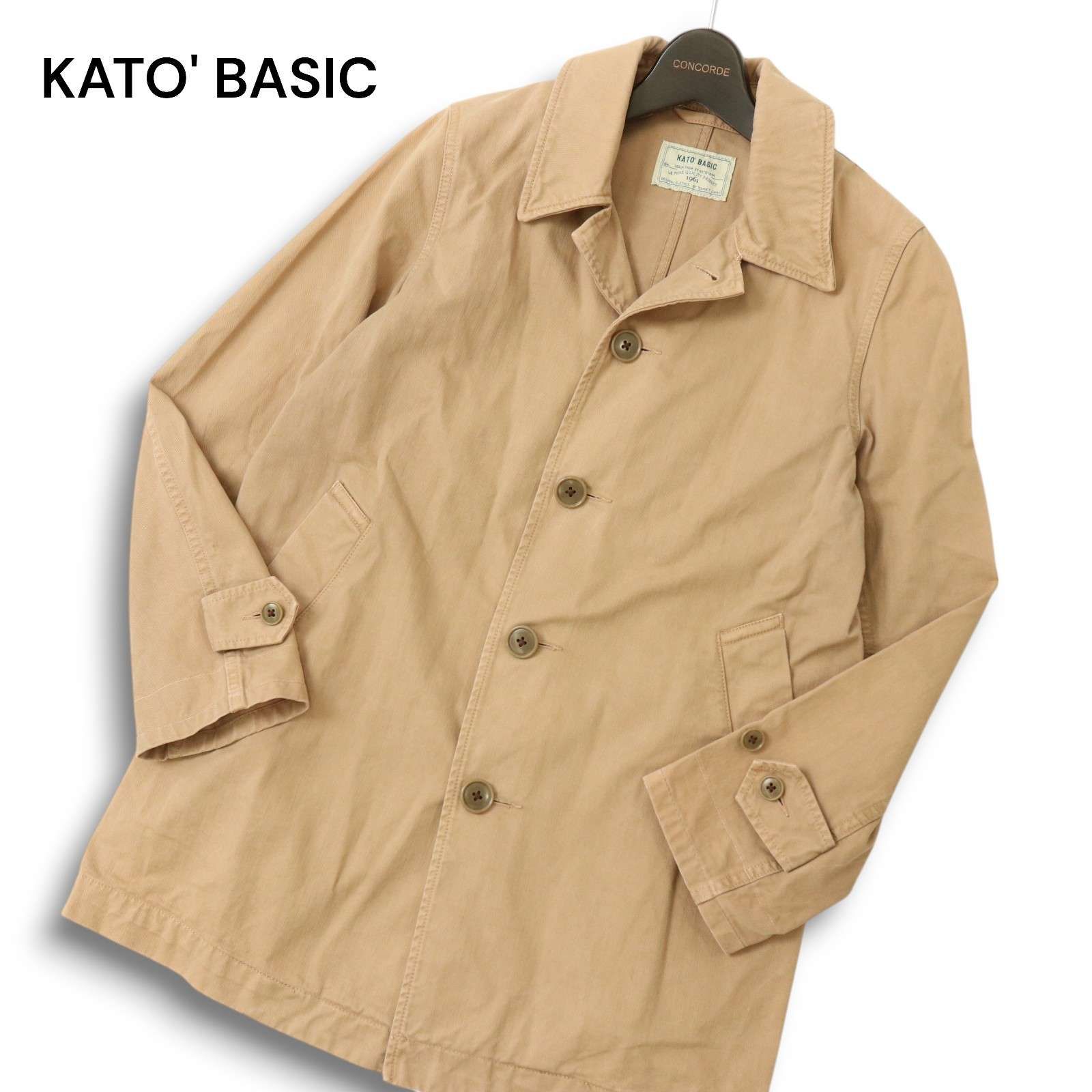 KATO メンズコート XS KATO' BASIC カトー 通年 コットン☆ ステンカラー スプリング