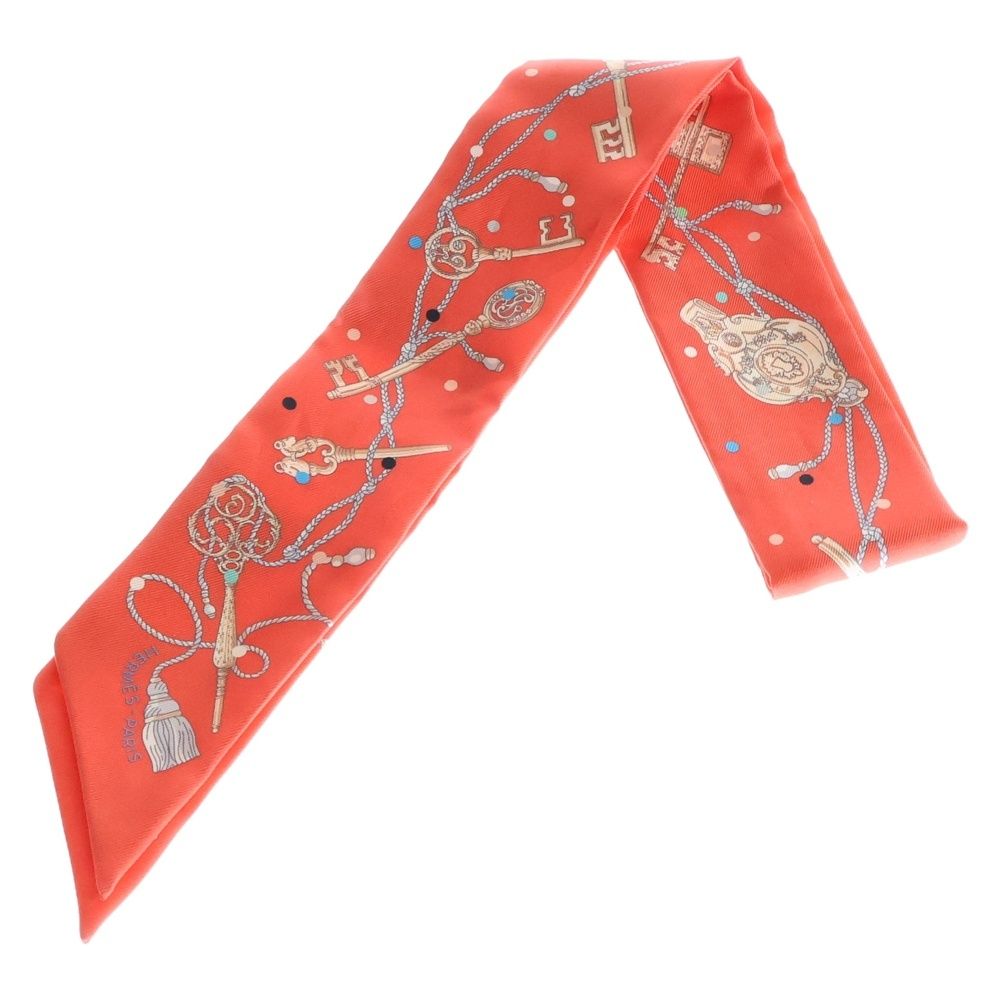 美品】エルメス スカーフ ツイリー ドレブックル 黒 2023春夏 Q25