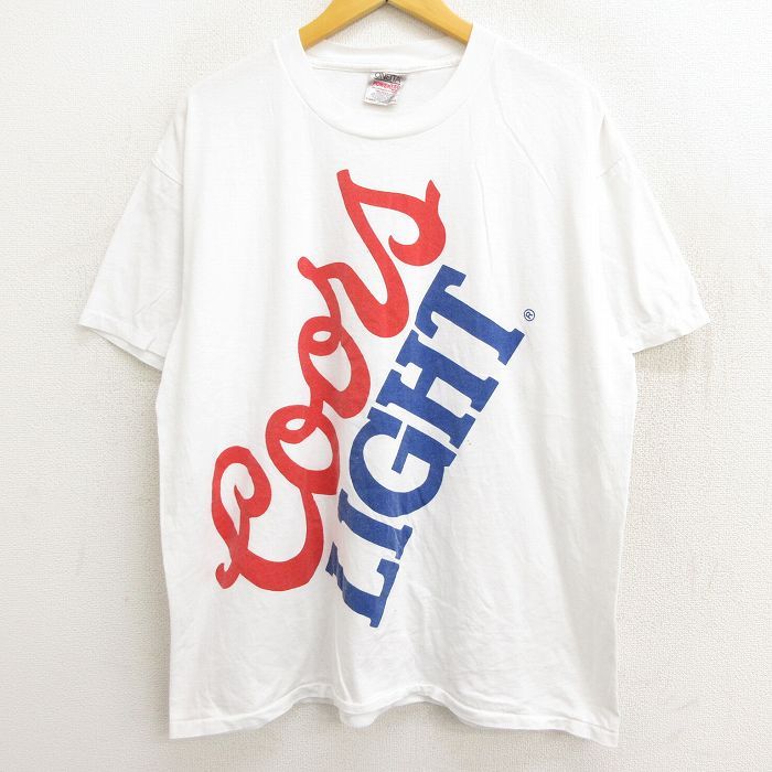 XL/古着 半袖 ビンテージ Tシャツ メンズ 90s クアーズライト ビール 大きいサイズ クルーネック 白 ホワイト spe 22aug19 中古