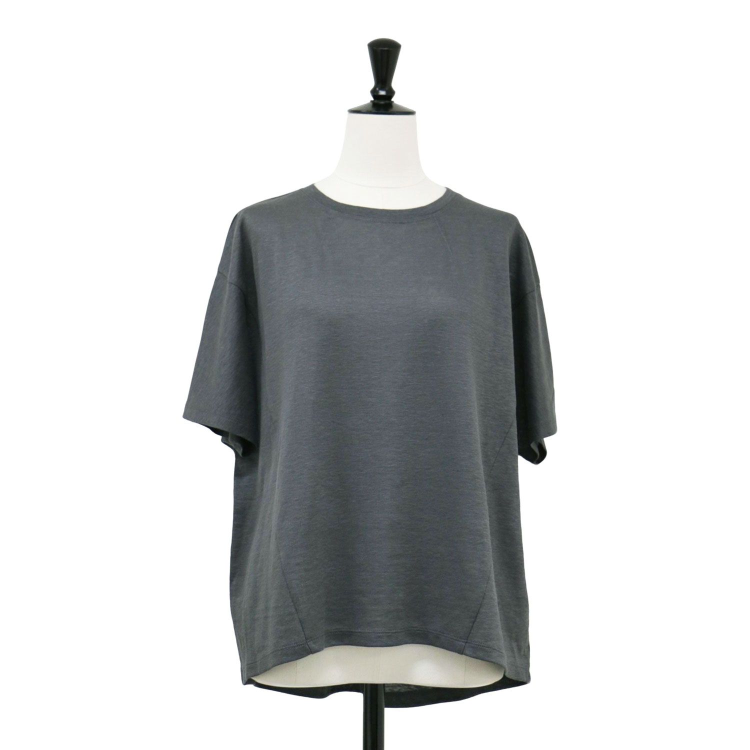 theory luxe セオリーリュクス カットソー チャコールグレー サイズ 38 M | 24春夏 リネン ワイド カットソー | ORNE TRAIL | トップス Tシャツ 半袖 クルーネック レディース