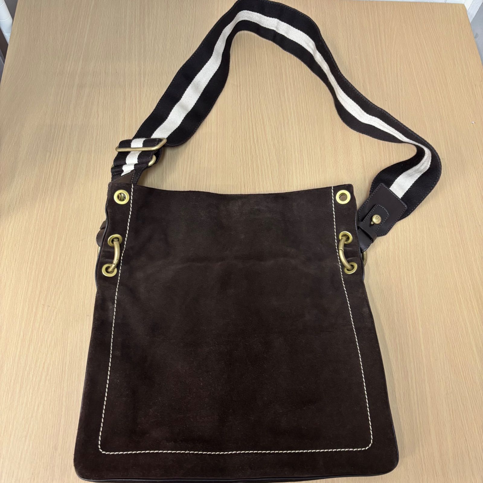 ▪️BALLY バリー スエード ショルダーバッグ ダークブラウン - メルカリ