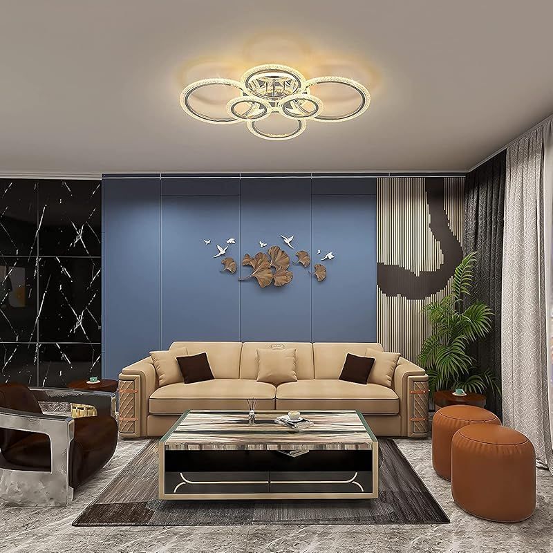 LED シーリングライト 北欧 円形省エネ アクリルシャンデリア 12畳 おしゃれ リモコン付き 無段階調光調色 節電天井照明 照明器具 玄関 洋室 和室 部屋 洗面所 台所 廊下 リビング バスルーム 用 間接照明 取り付け簡単 80cm 2800K 1