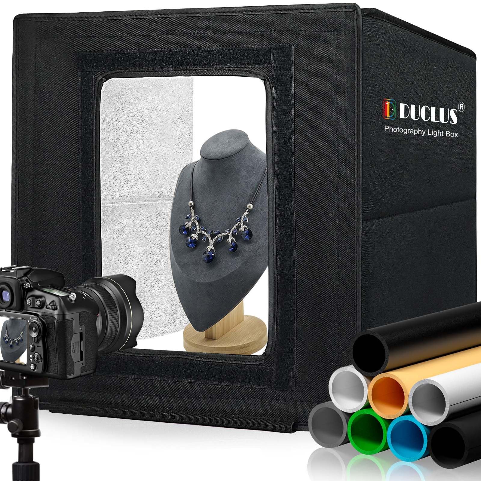 新着商品 DUCLUS 撮影ボックス 40cm 撮影ブース 折りたたみ Light Box 簡易 写真スタジオ 調光 な160個のLEDライト 6色背景 商品撮影用キット