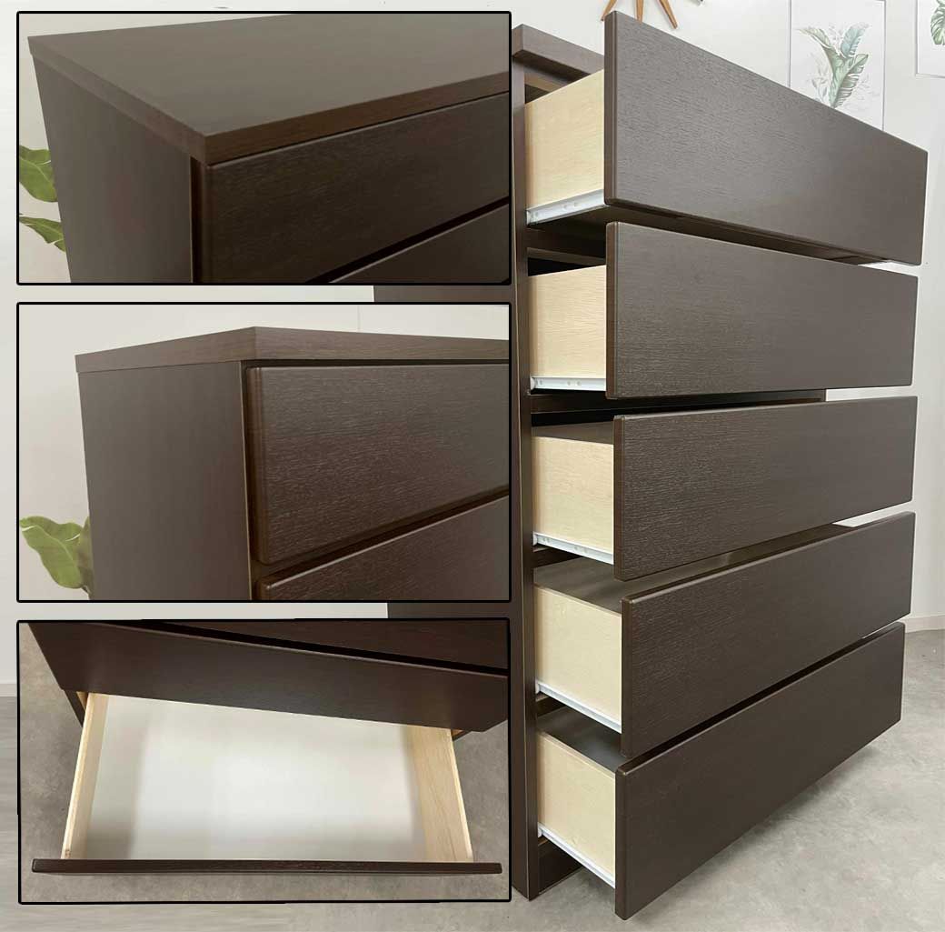 リビング収納 ウッドチェスト ワイドチェスト チェスト 80センチ ブラック 国産 大川家具 完成品 感 北欧 ブラウン レール付きタンス MARWIL-DEMENAGEMENTS_CH