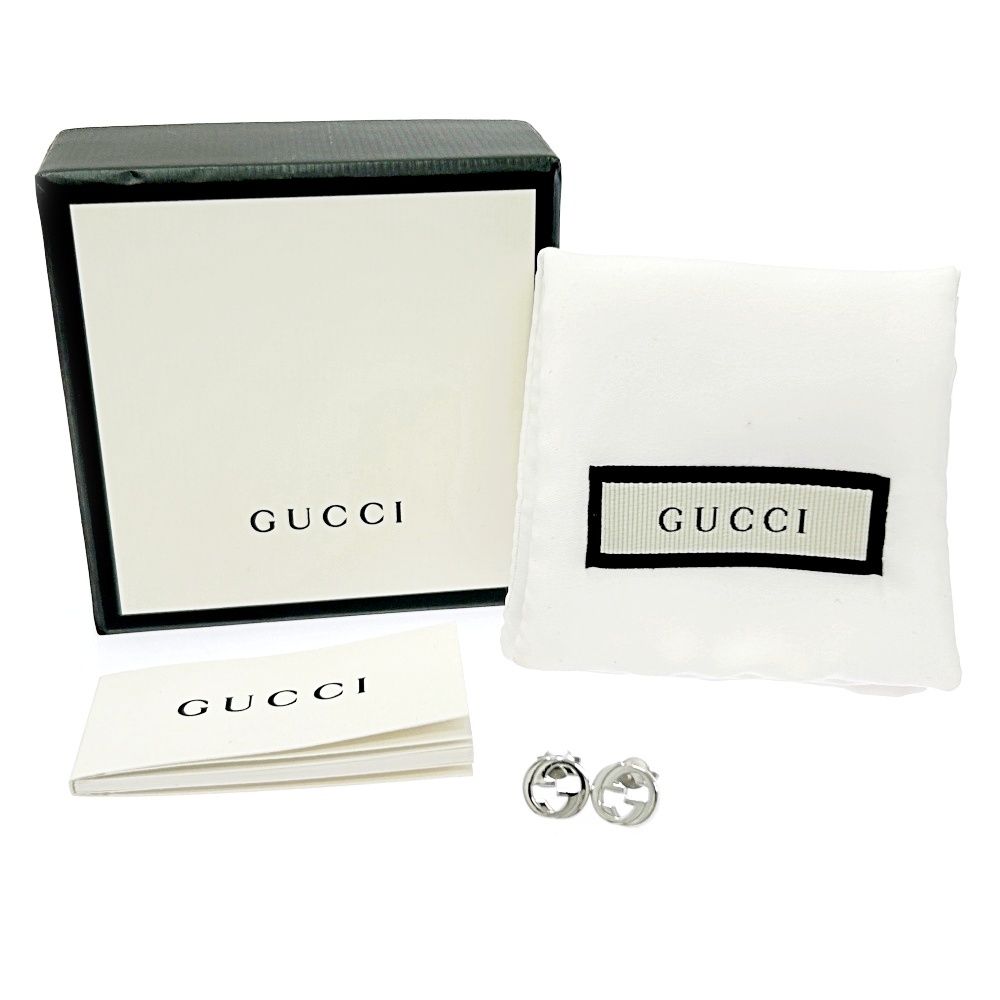 中古】【箱付き】 GUCCI グッチ シルバー インターロッキングG ピアス