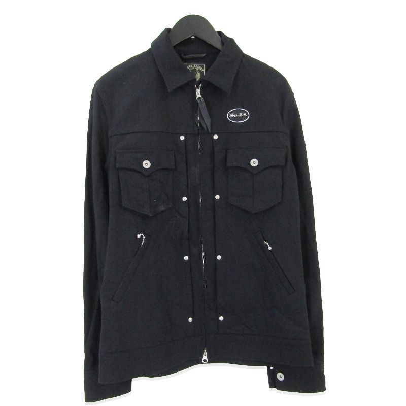 SKULL FLIGHT スカルフライト RIDERS STRETCH DENIM G JACKET SFJ20-009 デニムジャケット ライダース ブラック 黒 40 37000196