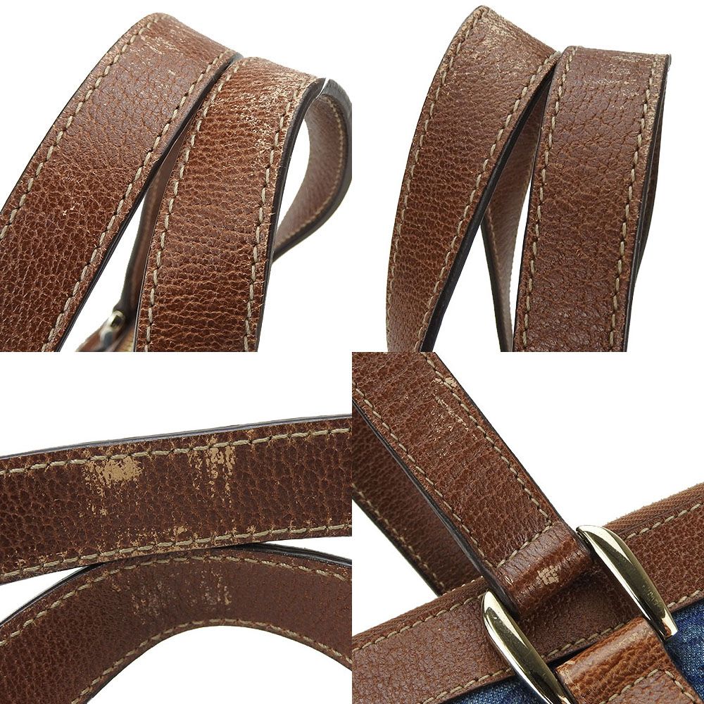 中古】 グッチ ハンドバッグ 141471 インターロッキング デニム ブルー