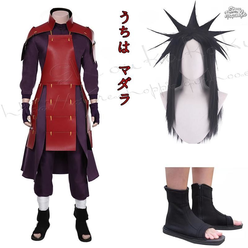NARUTO -ナルト- 風 うちは マダラ コスプレ衣装 ウィッグ cos靴 cosplayコスチューム仮装変装ハロウィン