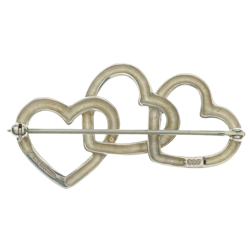TIFFANY-Co ティファニー トリプルハート ブローチ ピンバッジ シルバー SV 925 5.6 g