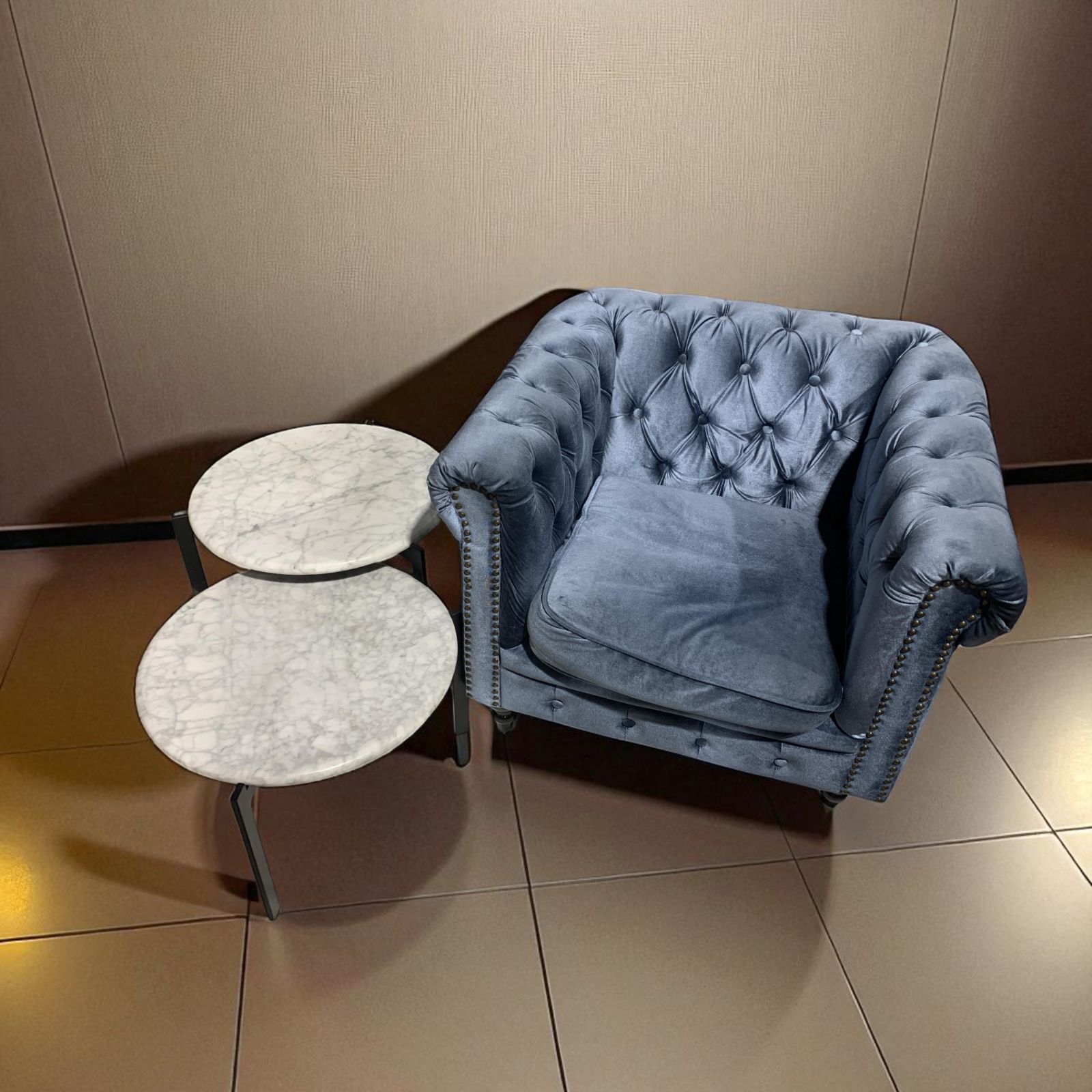 HR639 VINCENT コンパクトチェスターフィールド シングルソファ HR639