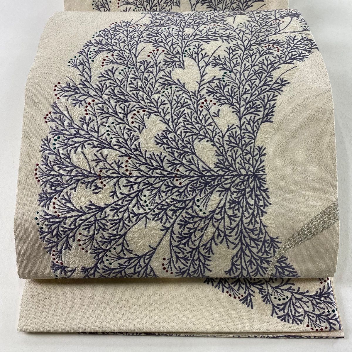 袋帯 秀品 草花 銀通し 箔 クリーム 六通 正絹 【中古】 - メルカリ
