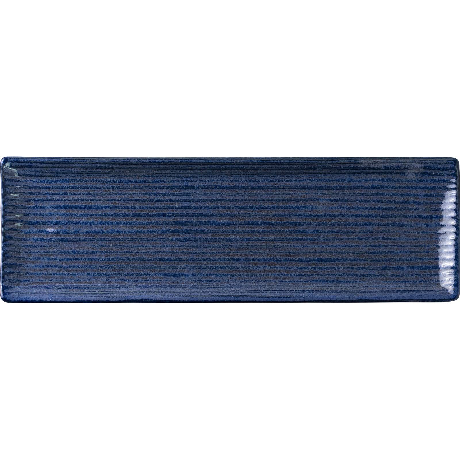 新品 みのる陶器 軽量しのぎ長角皿 藍 009-716723