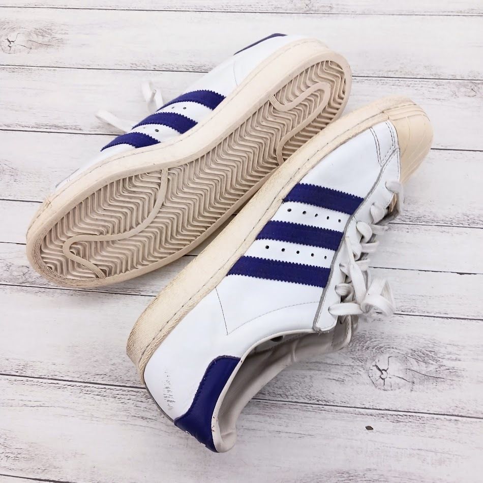 adidas アディダス SUPER STAR 80s スーパースター 復刻 ヴィンテージ G95851 US10 28cm 2013年製 フランス  金ベロ パープル 紫 - メルカリ