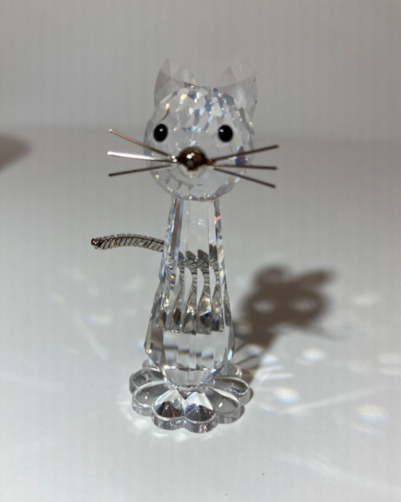 SWAROVSKI 動物 置物 猫 スワロフスキー クリスタル フィギュア