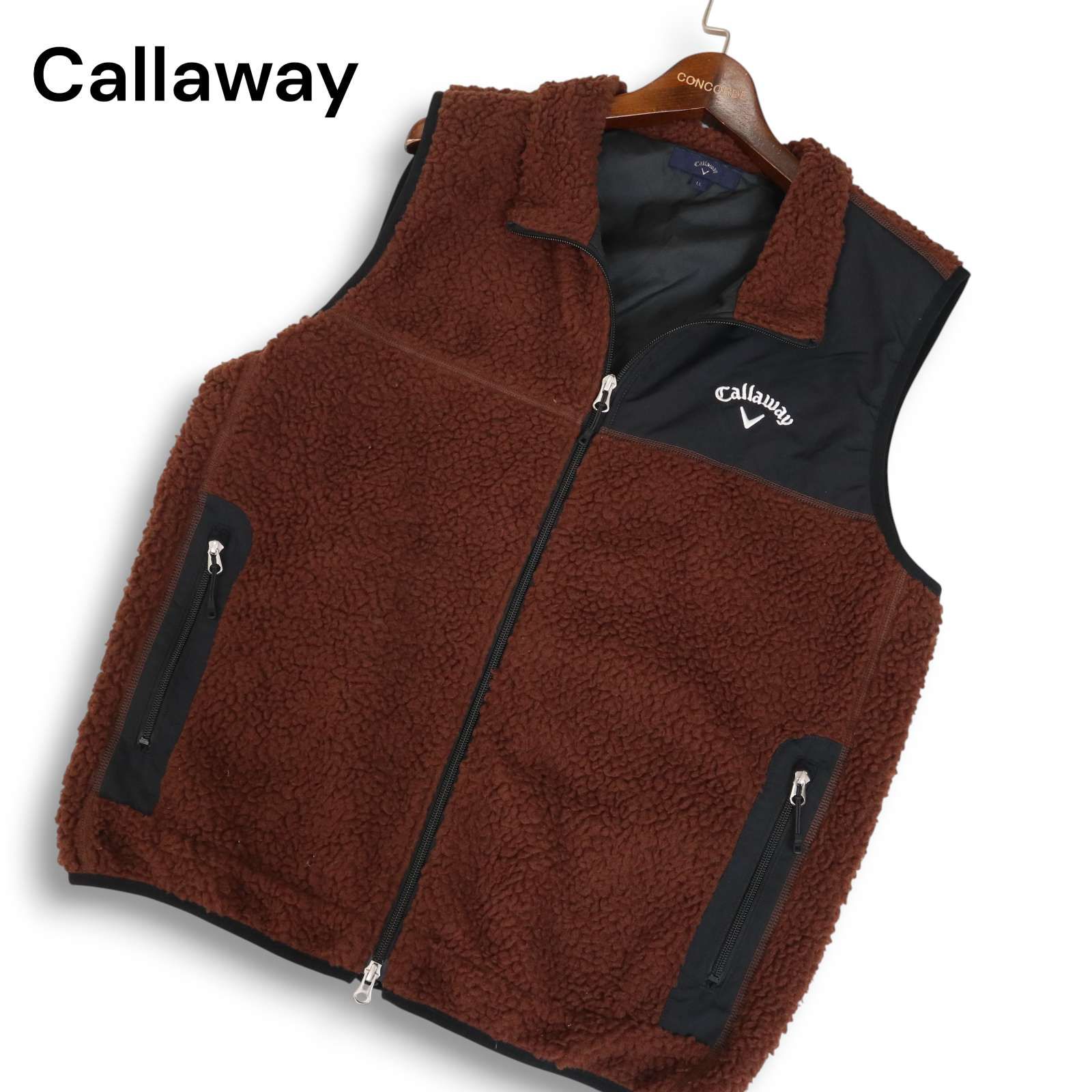 Callaway キャロウェイ ゴルフ 秋冬 ロゴ刺繍☆ ボア フリース ジップ