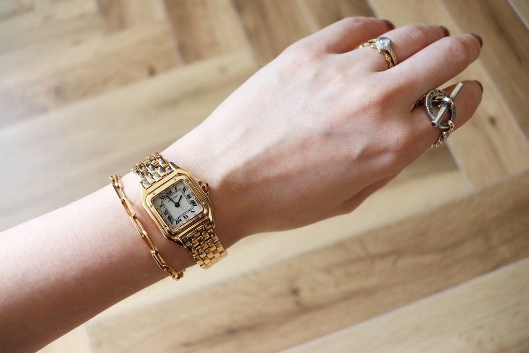 Cartierカルティエ　パンテールSM18Kベルトコマ×２個　時計ケース保証書 保証書】カルティエ CARTIER パンテール MM 1ロウ W25028B5