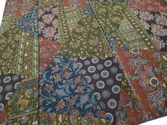 平和屋本店□極上 前田仁仙 仁仙更紗 小紋 切嵌動物枝花文 逸品  