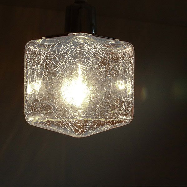 クラックキューブ ペンダントライト 1灯 LED対応 Clear 照明 ( ライト キシマ (1灯) 」 CUBE 「 CRACK | キューブ型クラックガラス製ペンダントライト1灯|LED