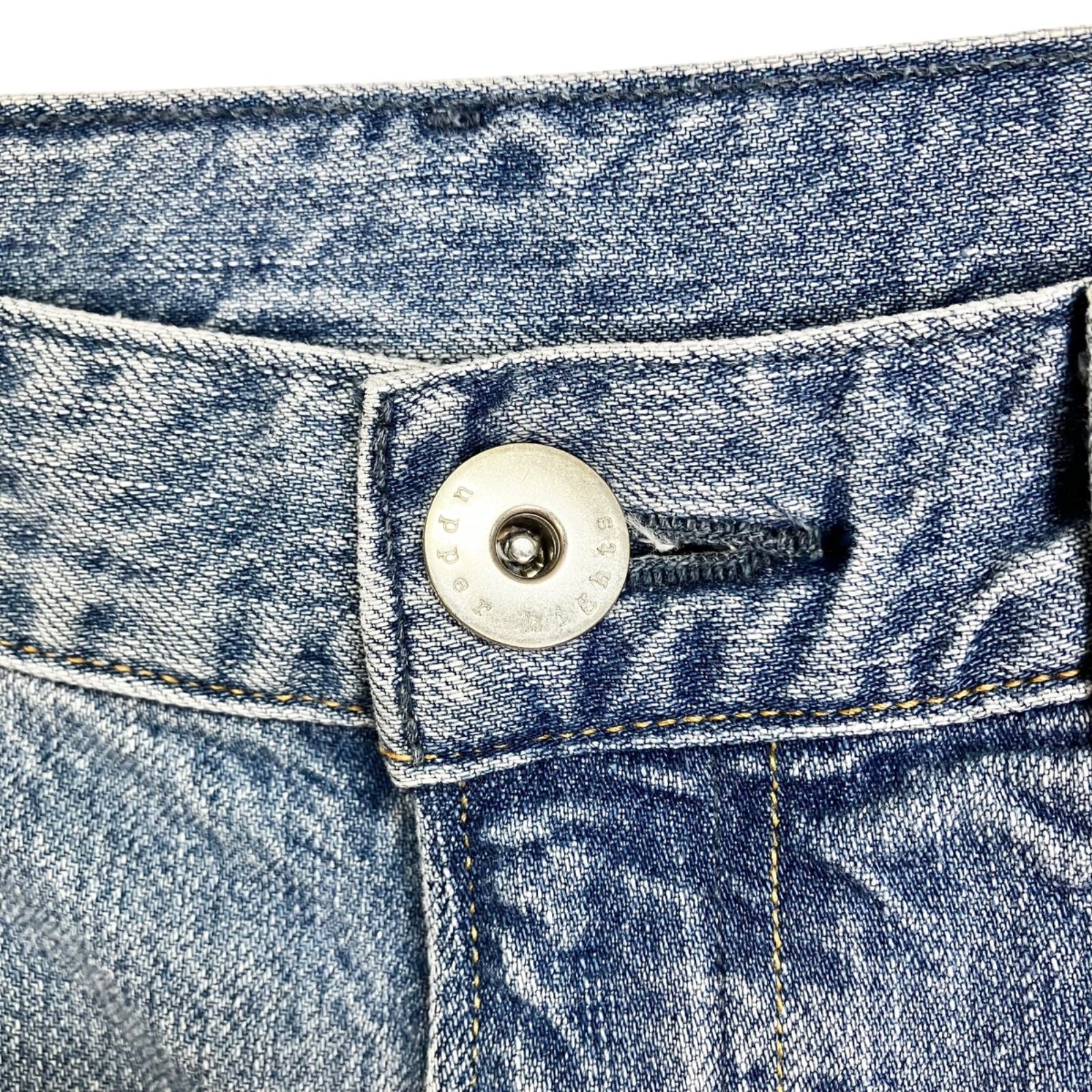 upper hights THE NIECE 24 FLOW SIDESTRIPE ライトブルー 水色 アッパーハイツ コットン ハイライズ ストレート デニムパンツ 188209702FSS WWW_MORNINGWALKER_COM