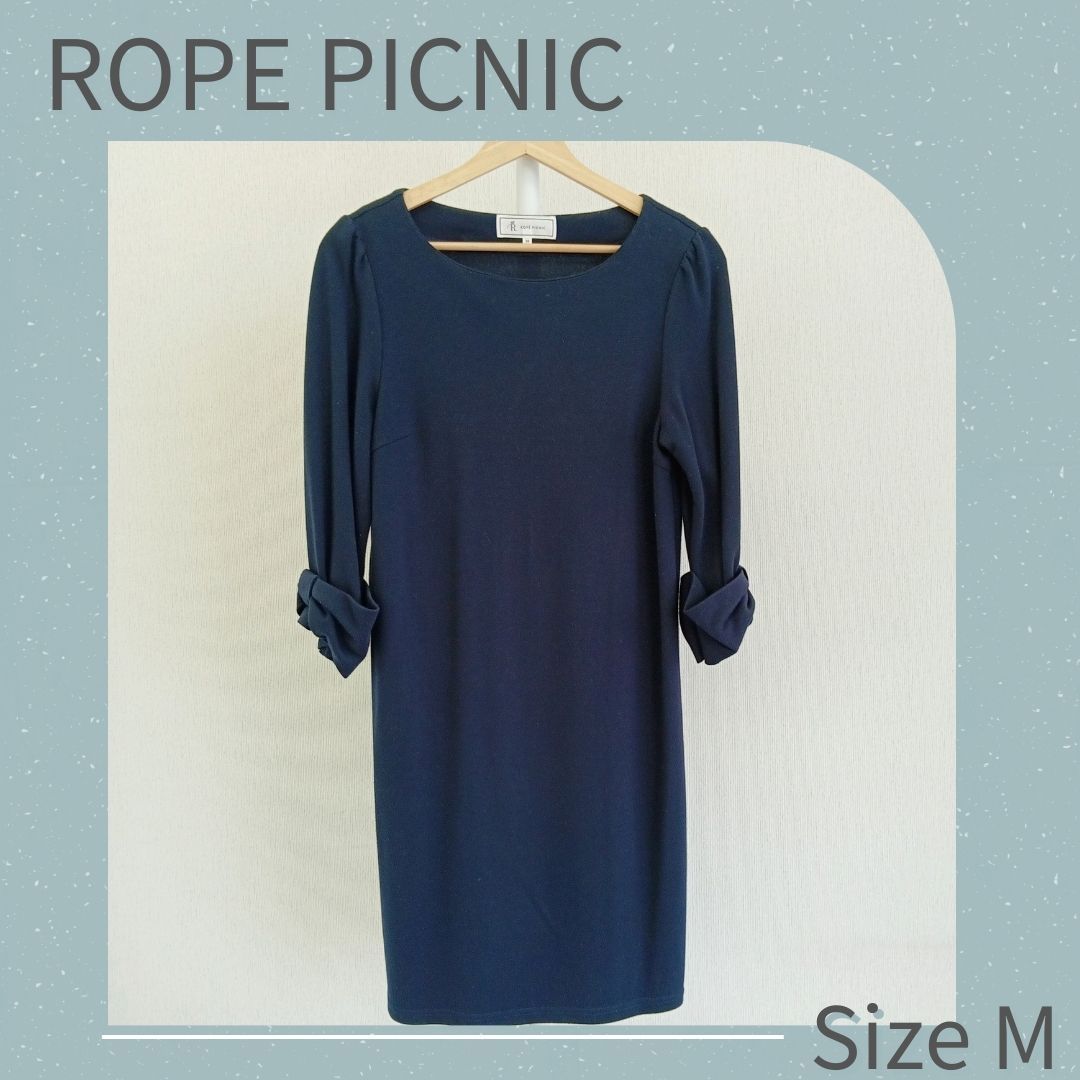 春ワンピース】ロペピクニック ROPE PICNIC ひざ丈ワンピース 七 春ワンピース】ロペピクニック ROPE PICNIC ひざ丈ワンピース 七