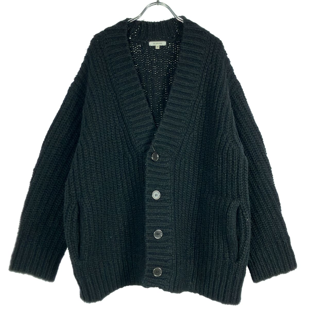 BLAMINK ブラミンク カシミヤウールニットカーディガン 7915-106-0094 ブラック 38 BLAMINK ブラミンク カシミヤウールニットカーディガン 7915-106-0094