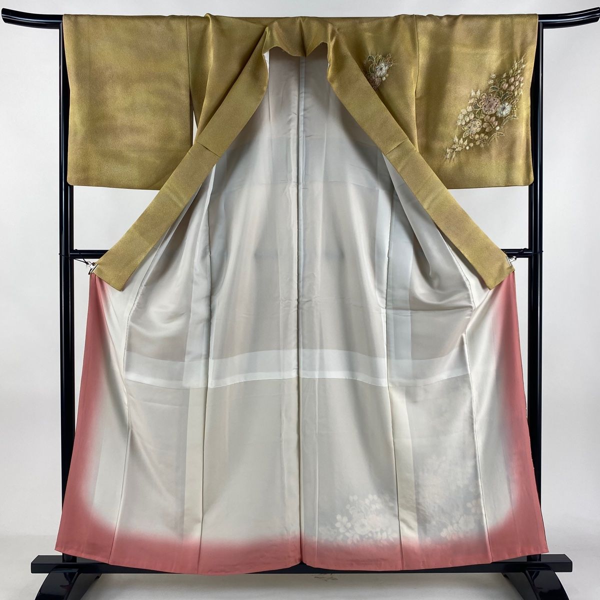 訪問着 身丈157.5cm 裄丈64.5cm M 袷 翠山工房 やまと 落款 辻が花 銀