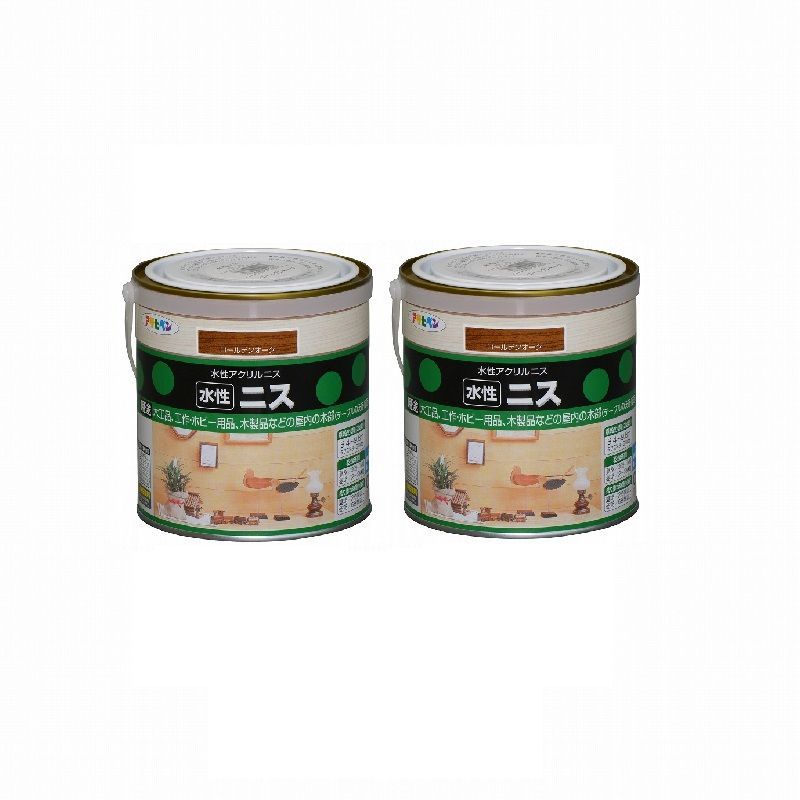 アサヒペン - 水性ニス - ０．７Ｌ - ゴールデンオーク 2缶セット【BT-45】