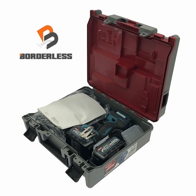 makita マキタ 40Vmax 充電式インパクトドライバー TD003GRAX 青|ブルー バッテリー2個 2.0Ah 充電器 ケース付 コメ有 107163