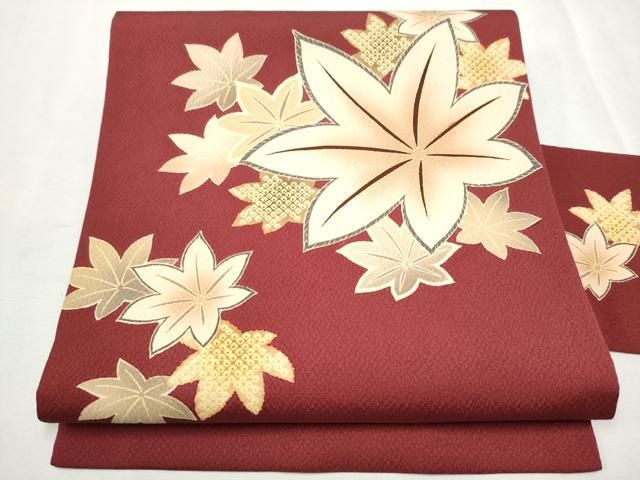 平和屋着物●九寸名古屋帯　楓文　正絹　逸品　CAAX1464hy 平和屋着物○九寸名古屋帯 楓文 正絹 逸品 CAAX1464hy - メルカリ