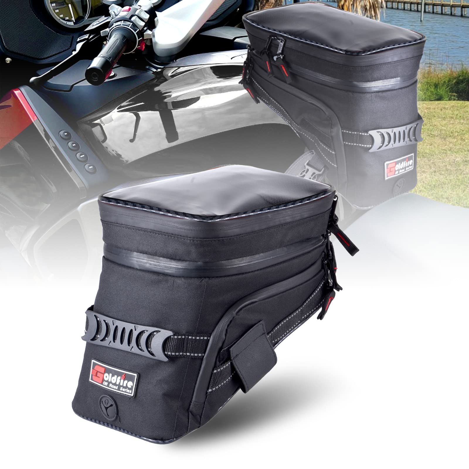 Black G fire バイク用 タンクバッグ スマホ ツーリング バッグ ショルダーバッグ メンズ レディース 通勤通学 2way大容量 防塵 マグネット 強力 YXB レインカバーなし