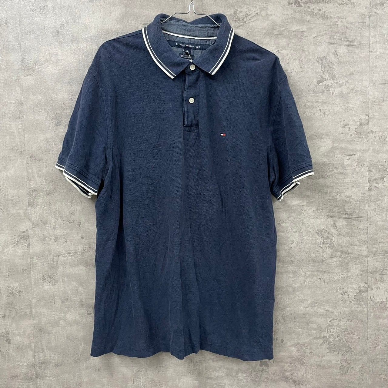 TOMMY HILFIGER トミーヒルフィガー ネイビー ポロシャツ 半袖 L