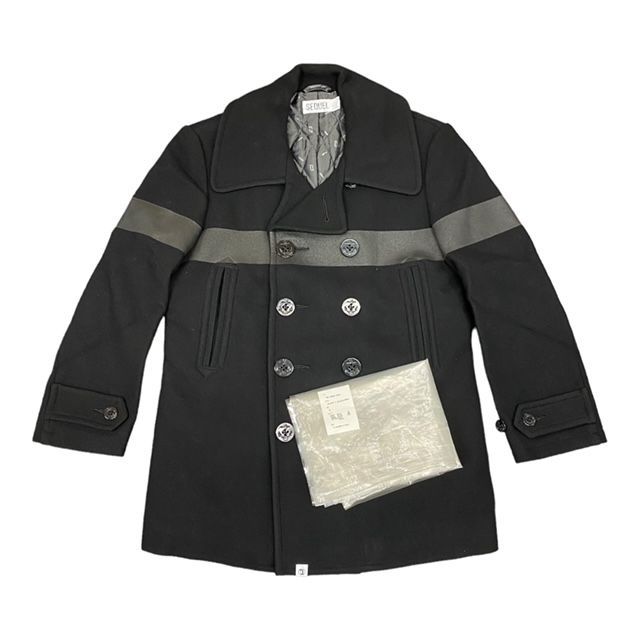 sequel シークエル 20AW ラインプリント メルトンウール Pコート sequel シークエル 20AW ラインプリント メルトンウール Pコート