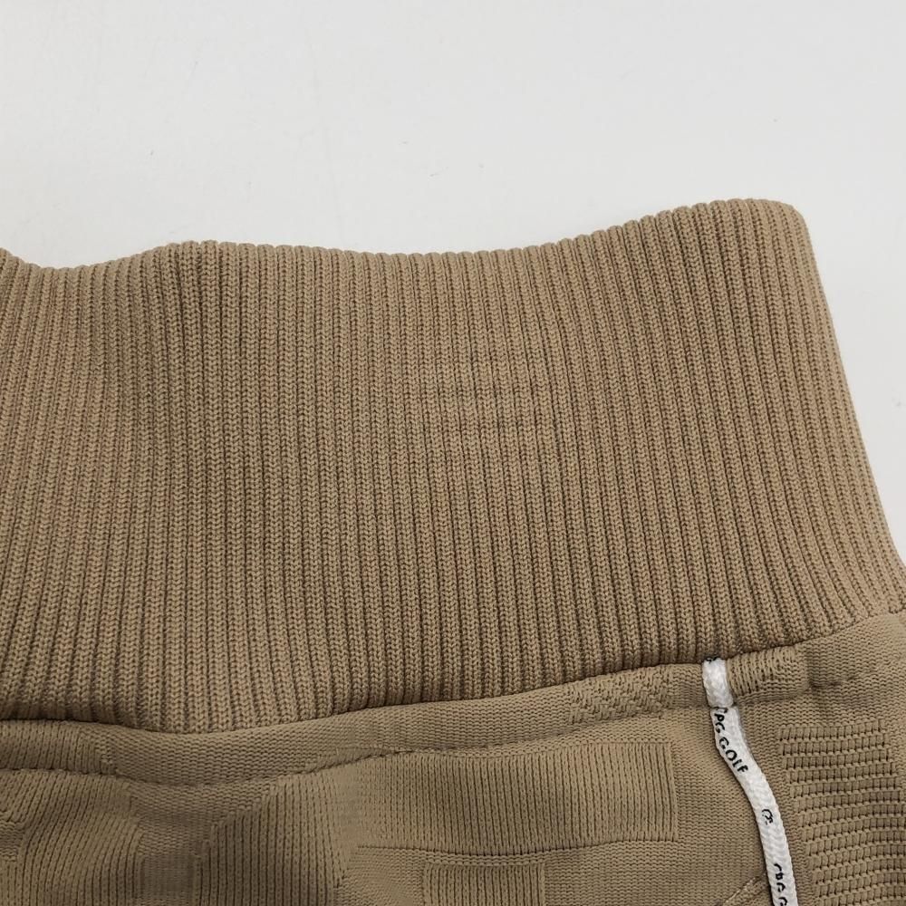 高い持続性の CPG スカート ベージュ×白 英字地模様 サイドロゴライン ウエストゴム 調節紐 レディース 3 L ゴルフウェア モデル CPG 現役