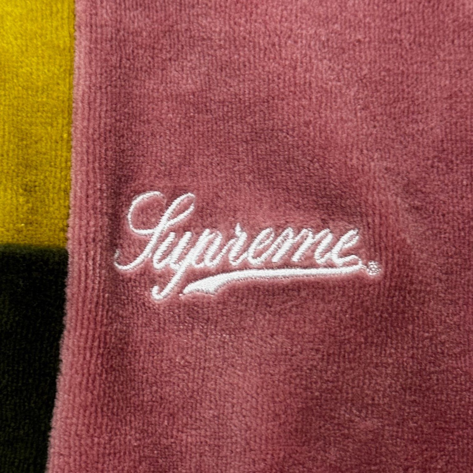 国内正規 参考上代16500円 Supreme 20AW Patchwork Velour L/S Polo