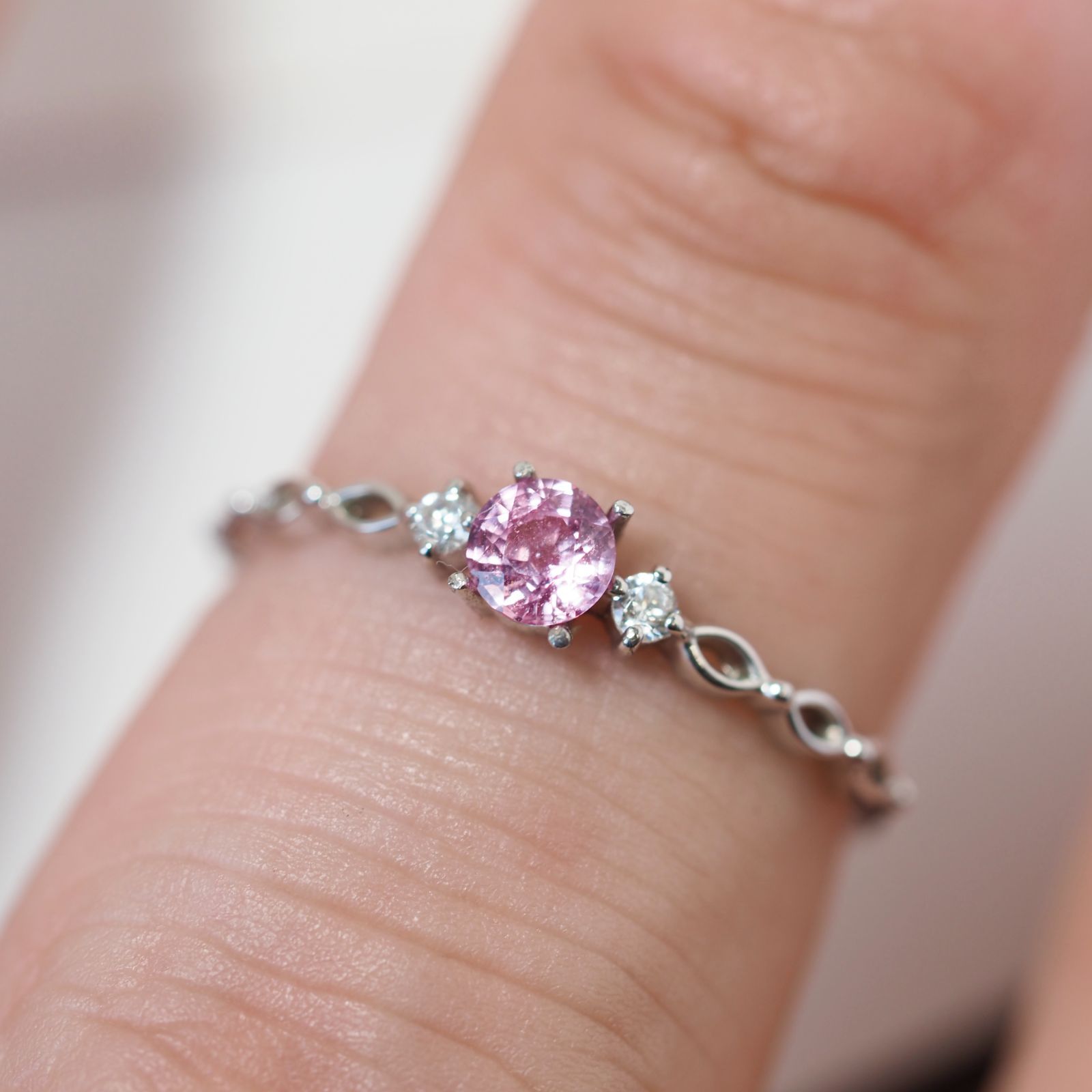 パパラチアサファイア マダガスカル産 0.253ct リング k10 セミ 