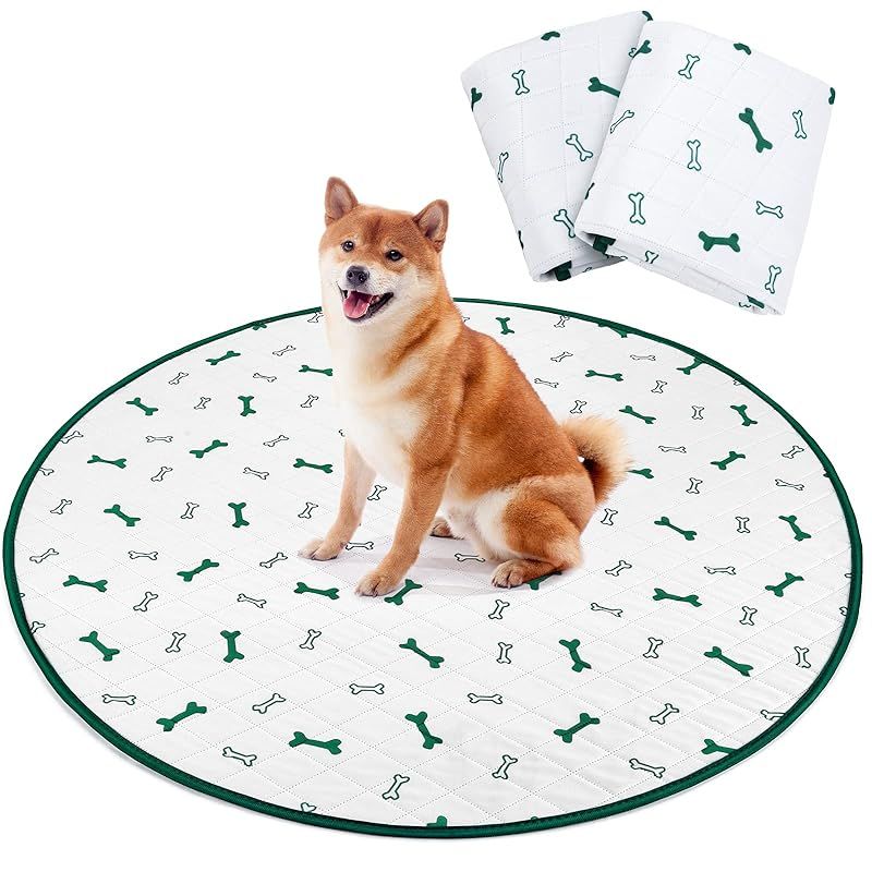 洗える ペットシーツ 丸型 八角形ペットサークルに最適 おしっこパッド 猫 犬用 多頭飼い ペット用 トイレ下敷きマット 速乾 脱臭 抗菌 滑り止め 大判サイズ ホワイト 直径121cm 二枚セット 1