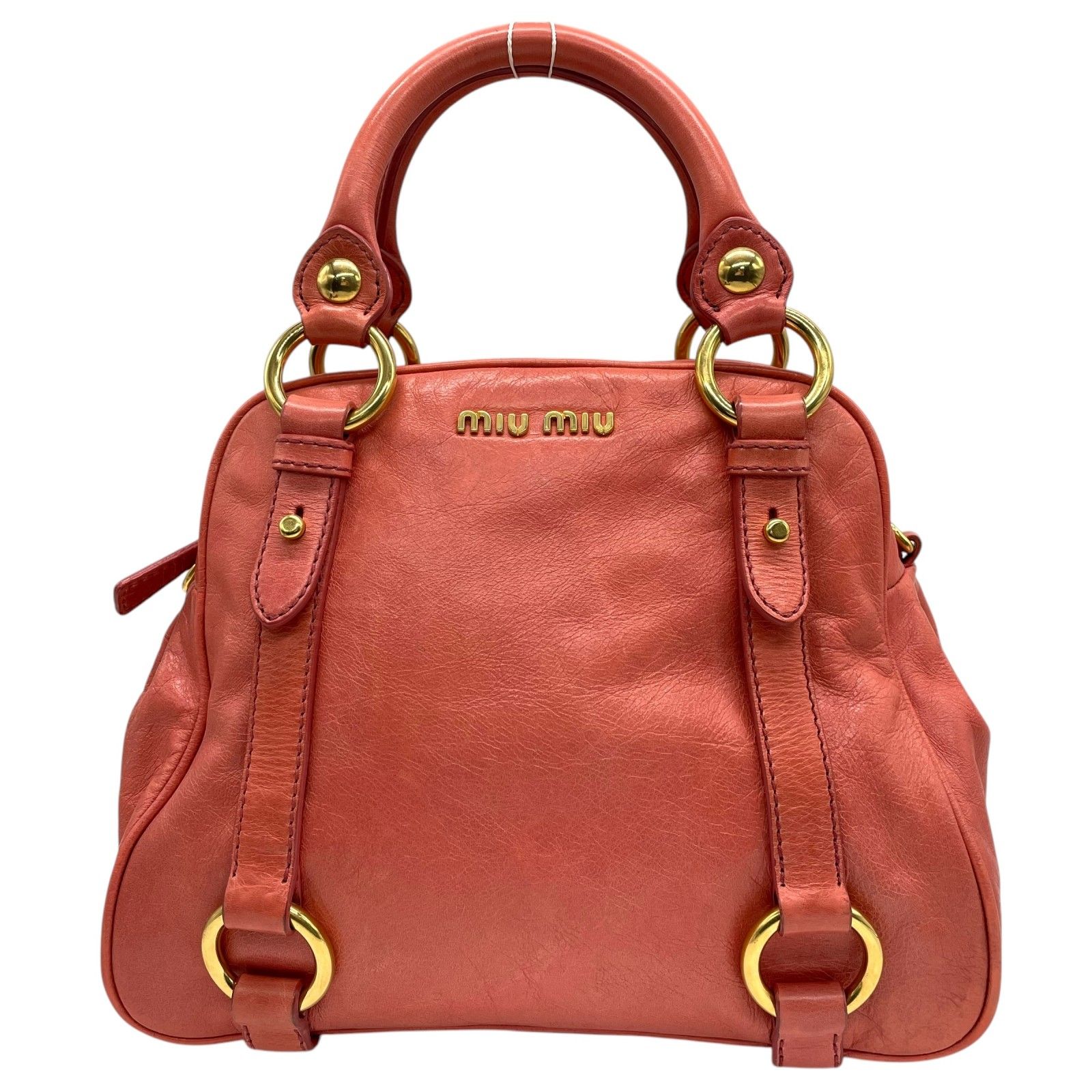 美品 miumiu ミュウミュウ 2way ハンドバッグ ショルダーバッグ ピンク 