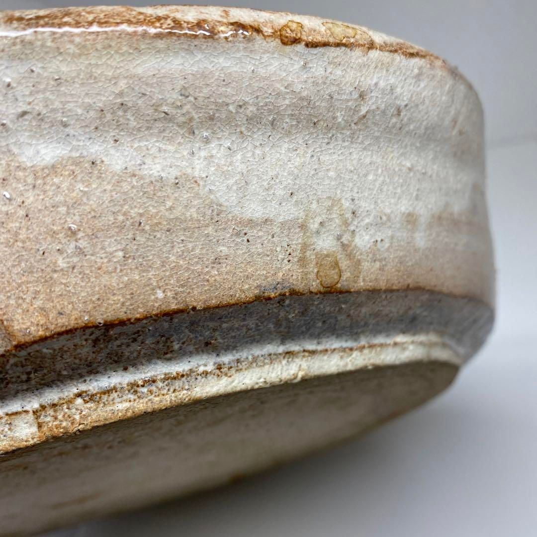 十二代 板倉新兵衛 萩四方鉢 共箱 幅約33㎝ 東Y6-