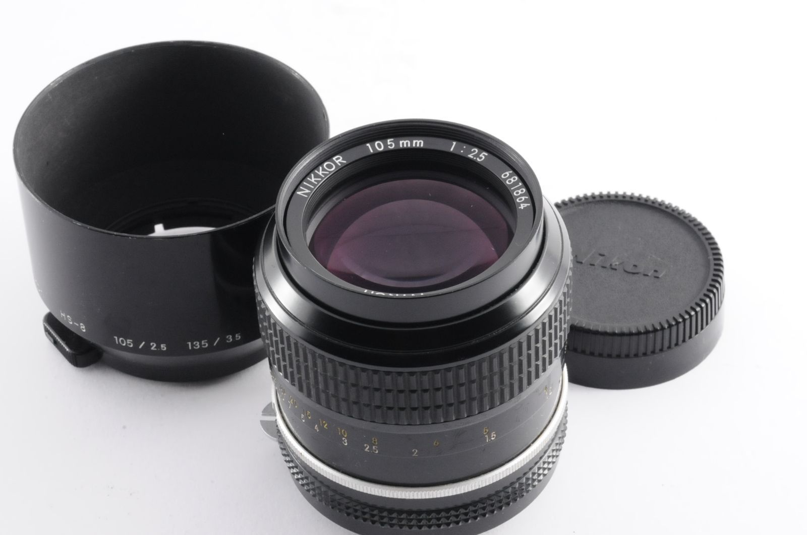 超激得，定番人気 Nikon ニコン NIKKOR 105mm F2.5 Ai 単焦点レンズ 中