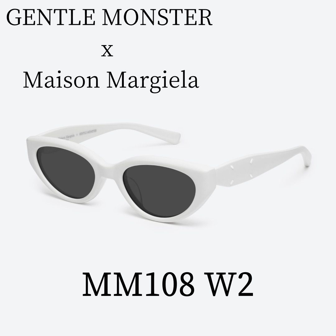 新品未使用 ジェントルモンスター メゾンマルジェラサングラス Gentle Monster Maison Margiela MM108 W2 ブラックアセテートフレーム/ブラックレンズ/キャットアイシェイプ 正規品