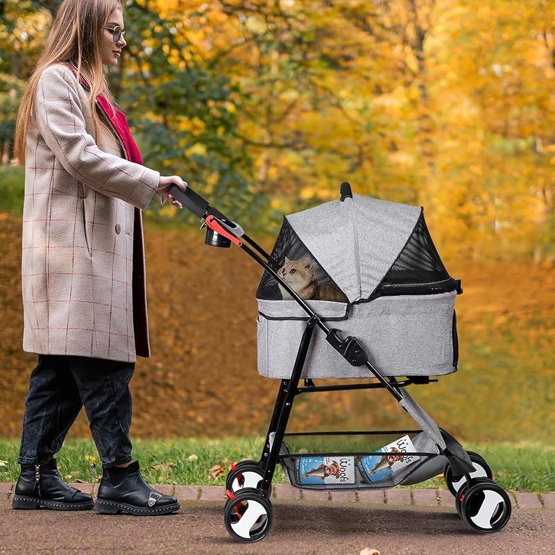 Foldable Pet Stroller ペットカート ペットベビーカー 4輪 折りたたみ