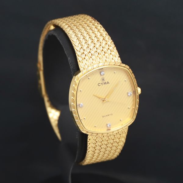 QZ 石付 シーマ 604SP ゴールド文字盤 レディース腕時計 2000000