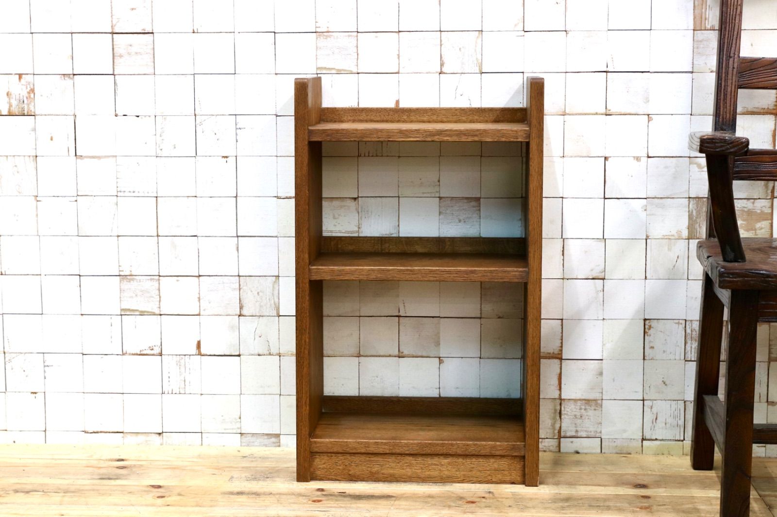 GMIH281○楢無垢材 ラダーシェルフ 民藝 和製アンティーク 棚 本棚 ブックシェルフ ラック 飾り棚